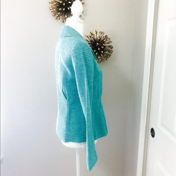 SOLD Lafayette 148 Turquoise Blue Blazer - Picture 3 of 8